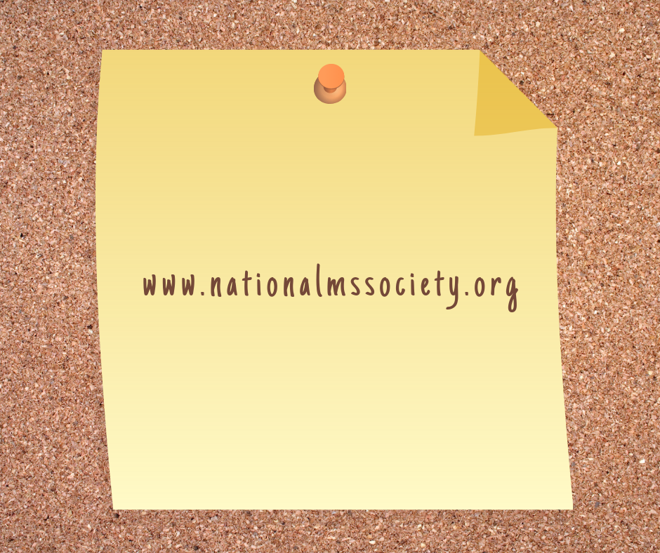 Sticky Note with MS Society Website